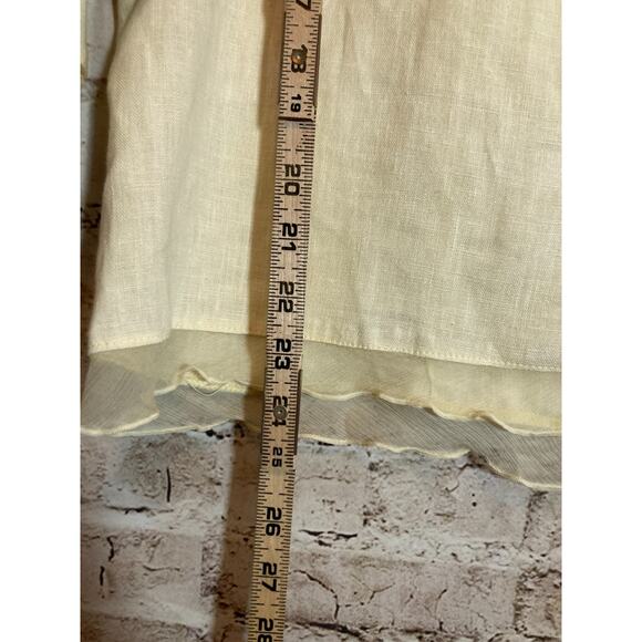 Dear Friends Lagom Top Womens Small Linen Butter Yellow Coquette Romantic Boxy - Picture 8 of 12